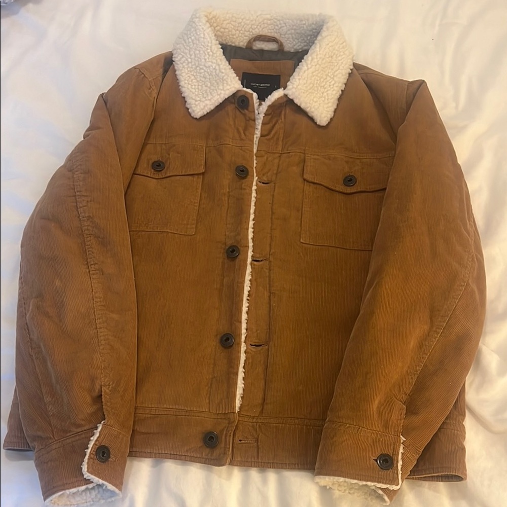 Men's Brown Sherpa-Lined Jacket